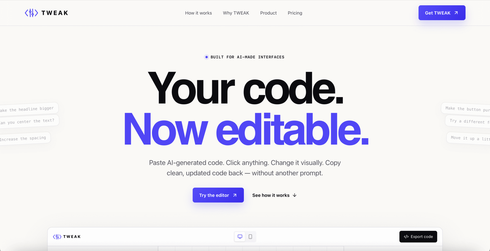 TWEAK website